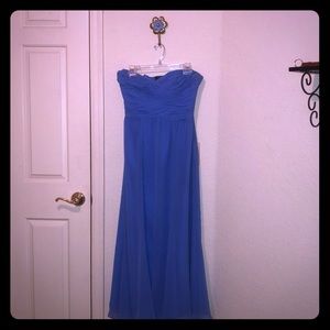 Ralph Lauren Strapless Blue Ruched Dress Sz 8